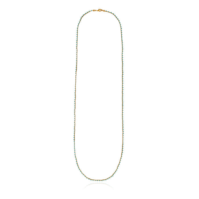 Turquoise Beaded Woven Necklace