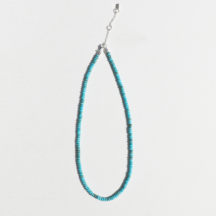 Turquoise Removable Pendant Necklace - Silver