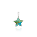 Turquoise Star Charm - Medium Silver