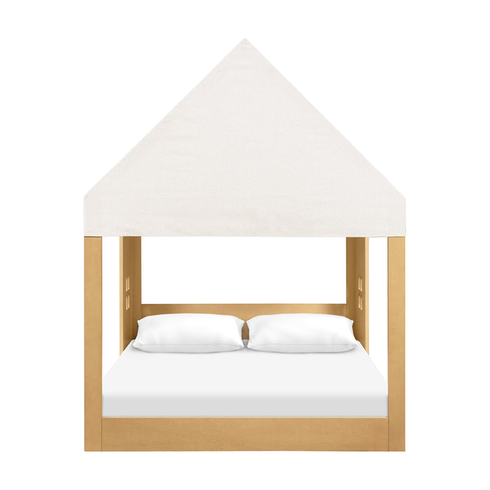 M32859FCS,Babyletto Kids,Uchi Montessori-Inspired House Full Bed Canopy in Fog Chatham Stripe Eco-Weave