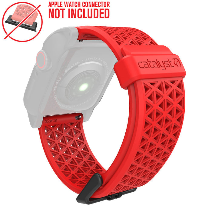 catalyst apple watch series 9 8 7 6 5 4 SE Gen 2 1 38 40 41mm sport band buckle edition catalyst sport band red text reads apple watch connector not included
