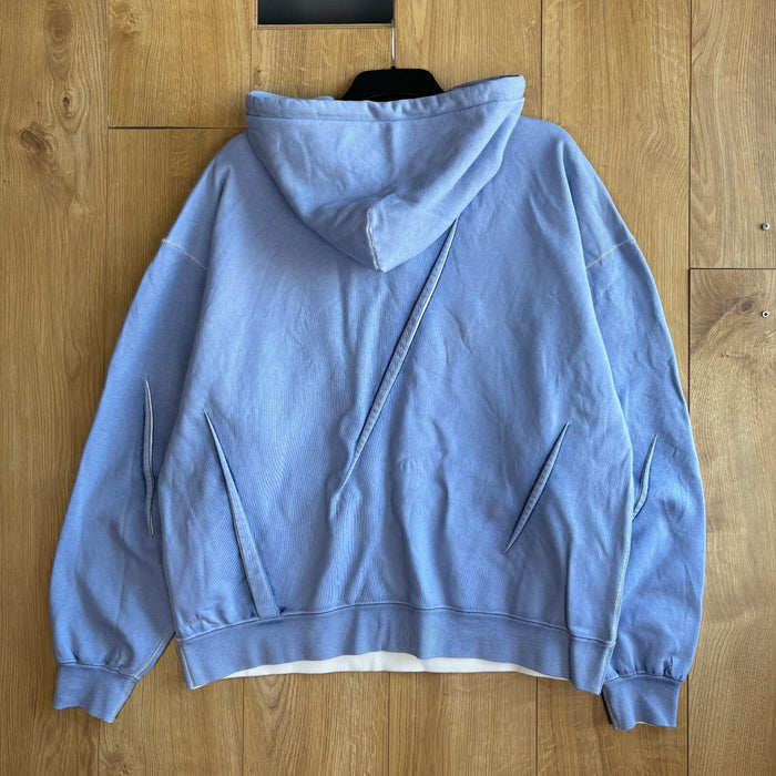 Unknown London Mainline Hoodie Blue Oversized Graphic Pullover Size L