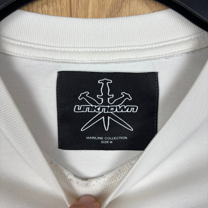 Unknown London Oversized Boxy Heavyweight Graphic T Shirt White Medium