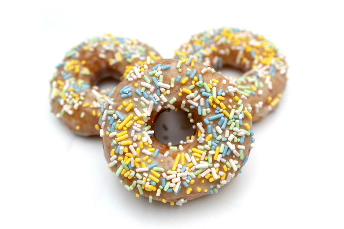 Vanilla Glazed Funfetti Donuts by Crumble Crate