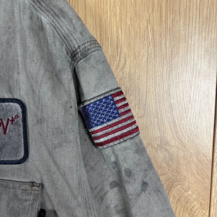 Vintage Carhartt FR Flame Resistant Work Shirt XL Distressed Utility USA Patch