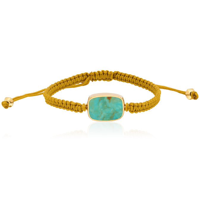 Woven Turquoise Bracelet - Yellow