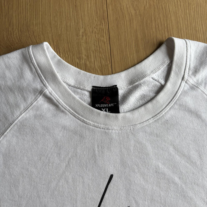 Xplosiveape Short Sleeve Sweatshirt White Script Logo XL