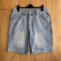 Y2K Baggy Light Wash Denim Jorts Shorts Skater Hip Hop Wide Leg Size M