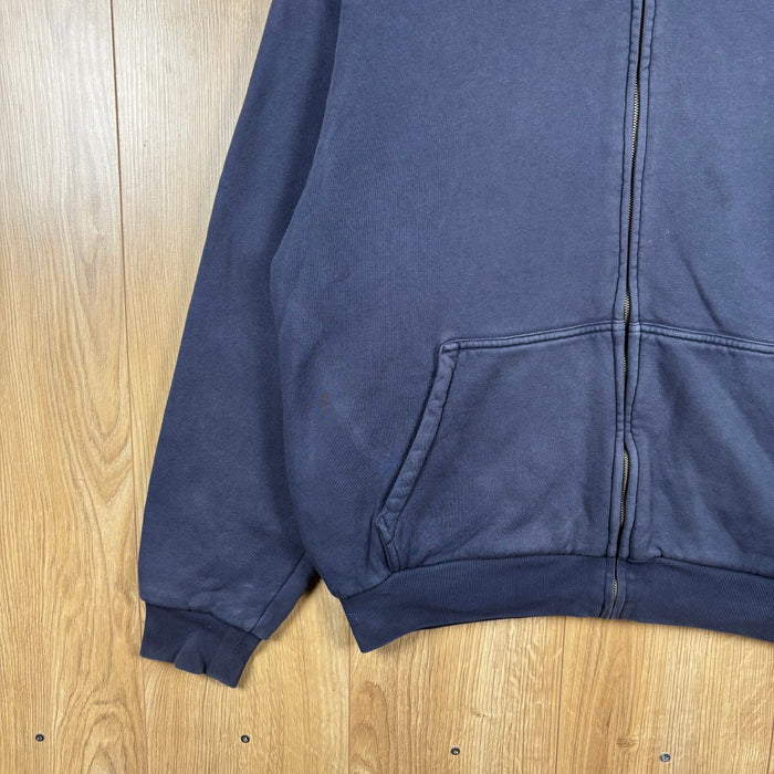 Yeezy Gap Double Layer Zip Hoodie Dark Blue Heavyweight Size L