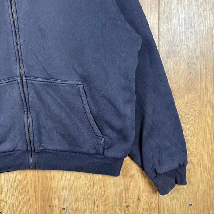 Yeezy Gap Double Layer Zip Hoodie Dark Blue Heavyweight Size L