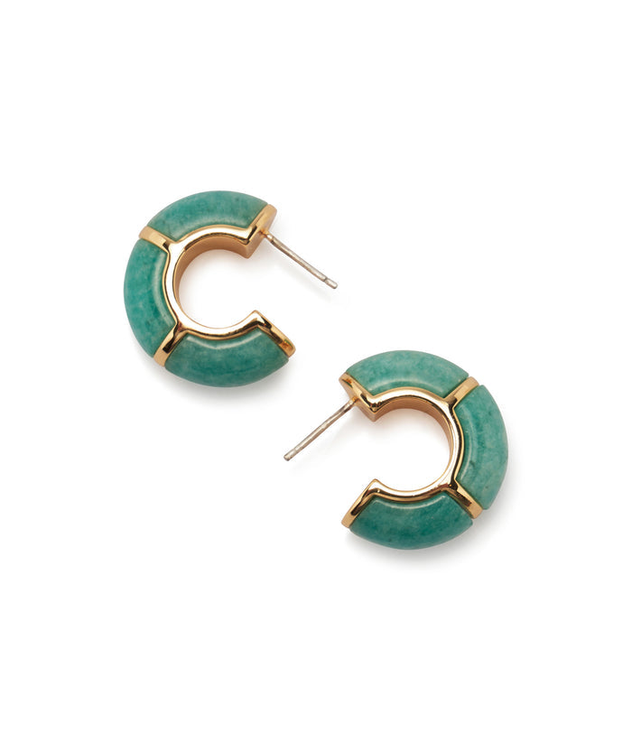 Zellige Hoops in Amazonite, side view