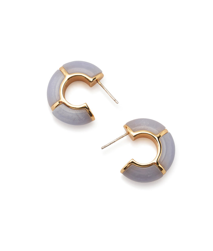 Zellige Hoops in Blue Lace, side view